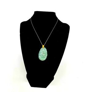 14K Lucky Jade Pendant with Ruyi Design